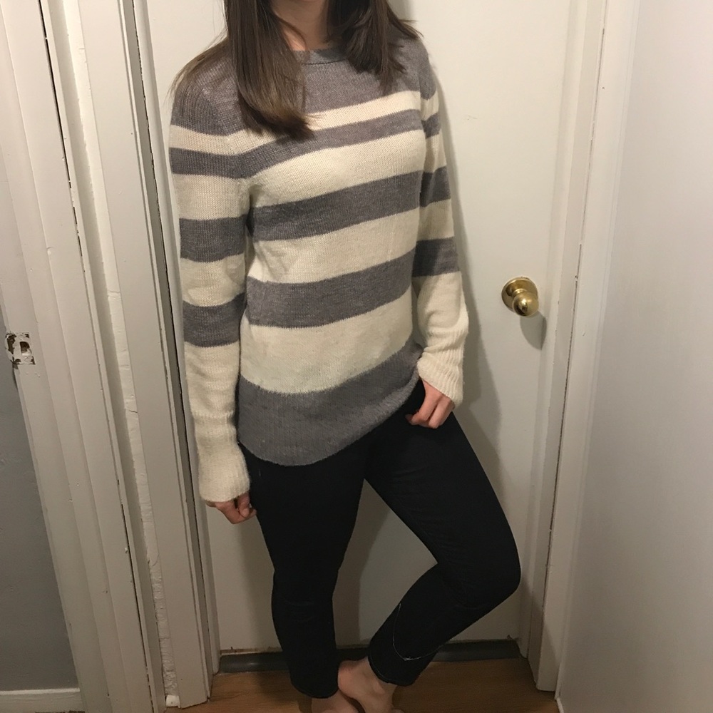 Grey and cream sweater